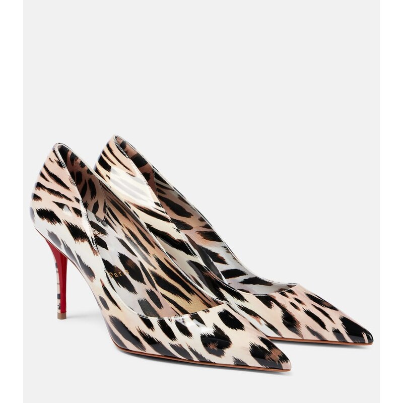 Christian Louboutin Miss Z 80 printed patent leather pumps