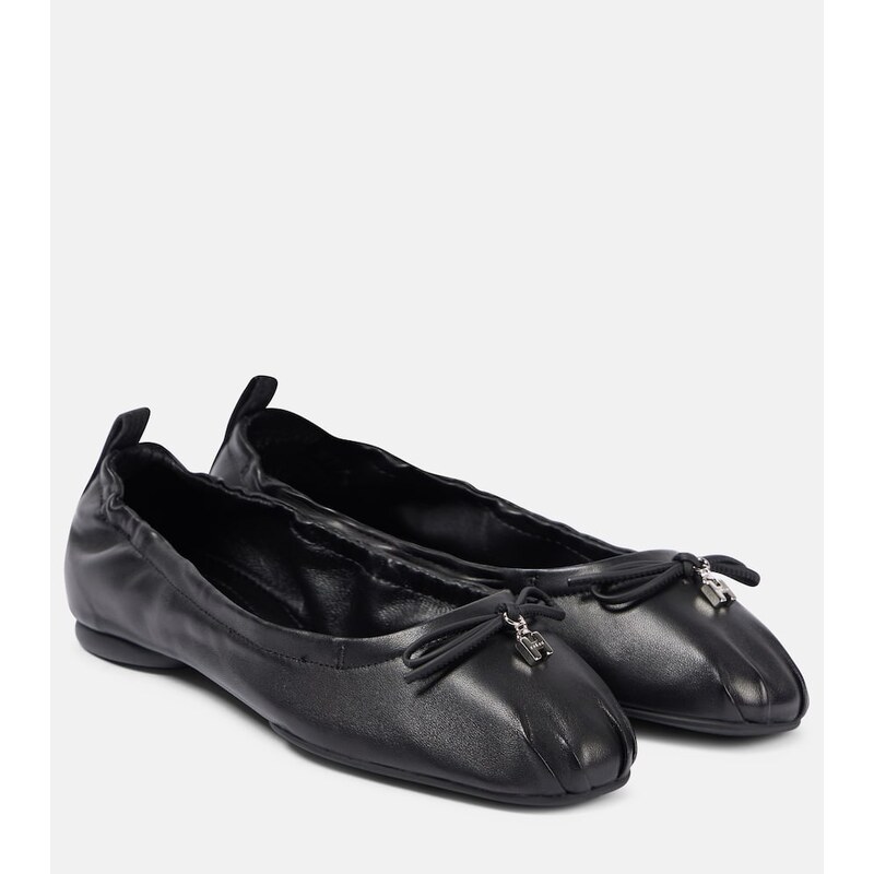 Hogan H684 bow-detail leather ballet flats