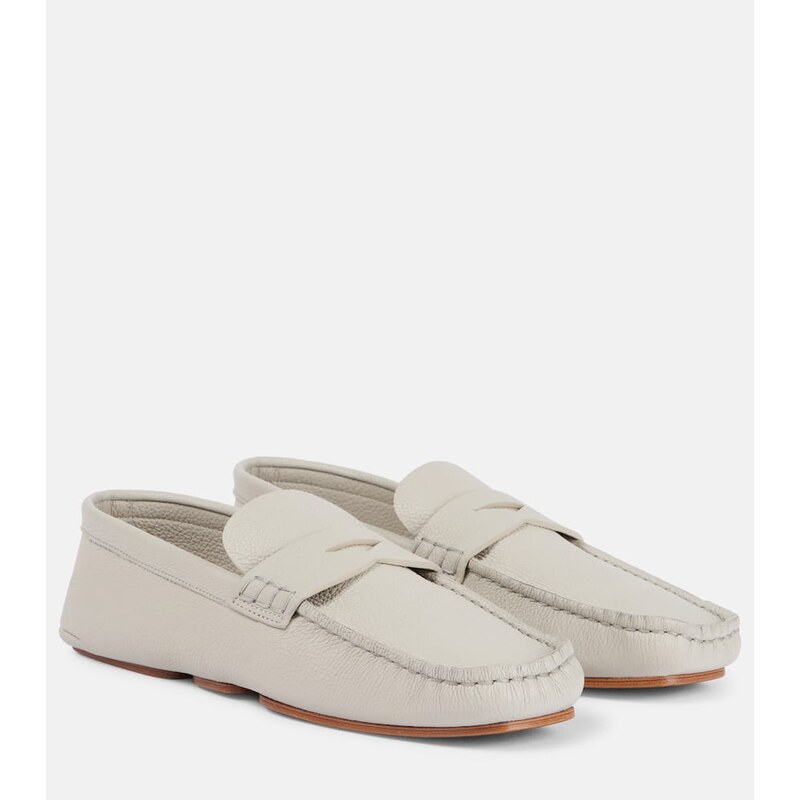 Khaite Billy leather penny loafers