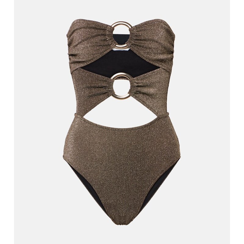 Alexandra Miro Anya cutout lamÃ swimsuit