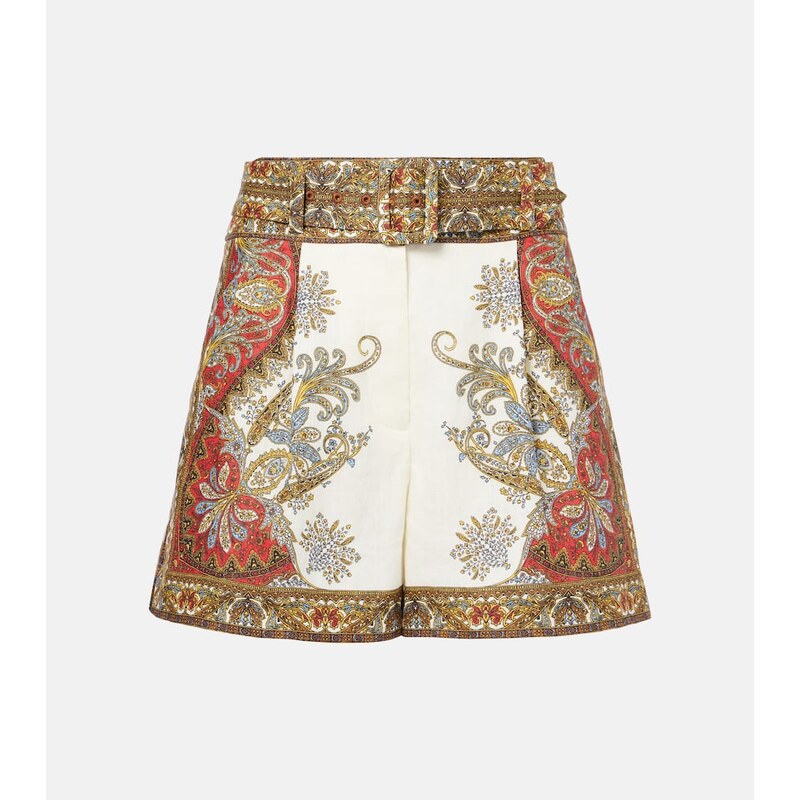 Veronica Beard Hobbes floral linen shorts