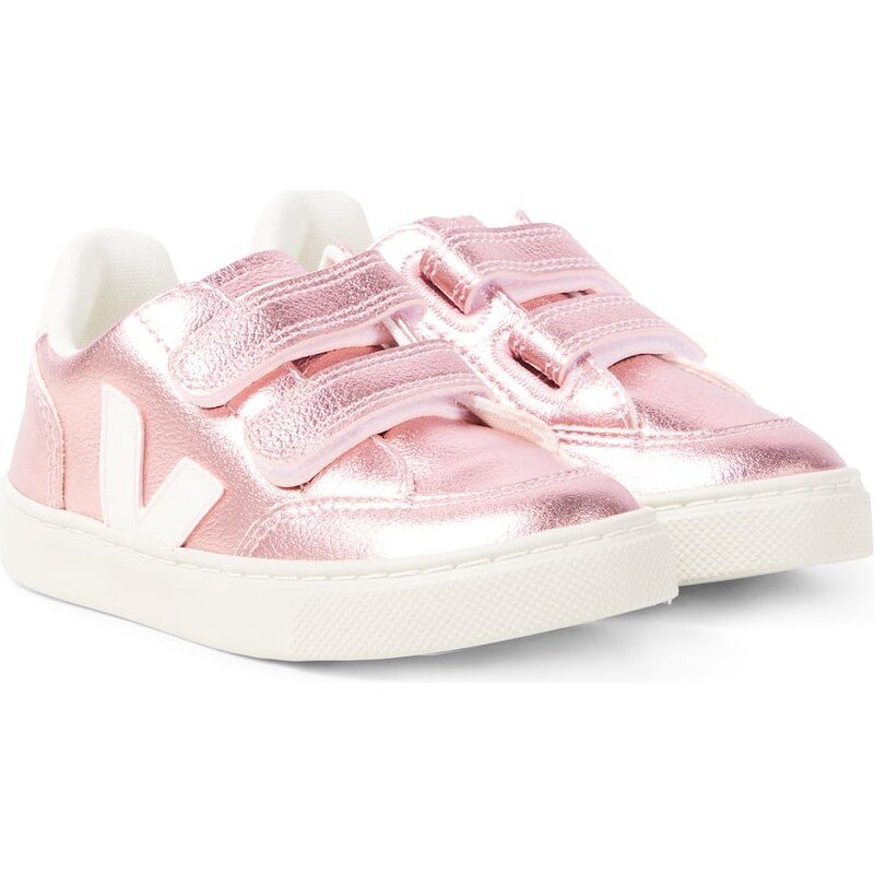 Veja Kids V-12 metallic leather sneakers