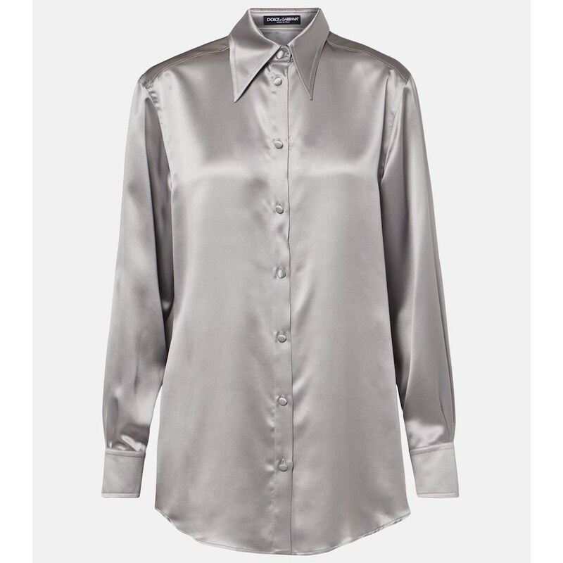 Dolce&Gabbana dámská košile z hedvábí barvy Grigio