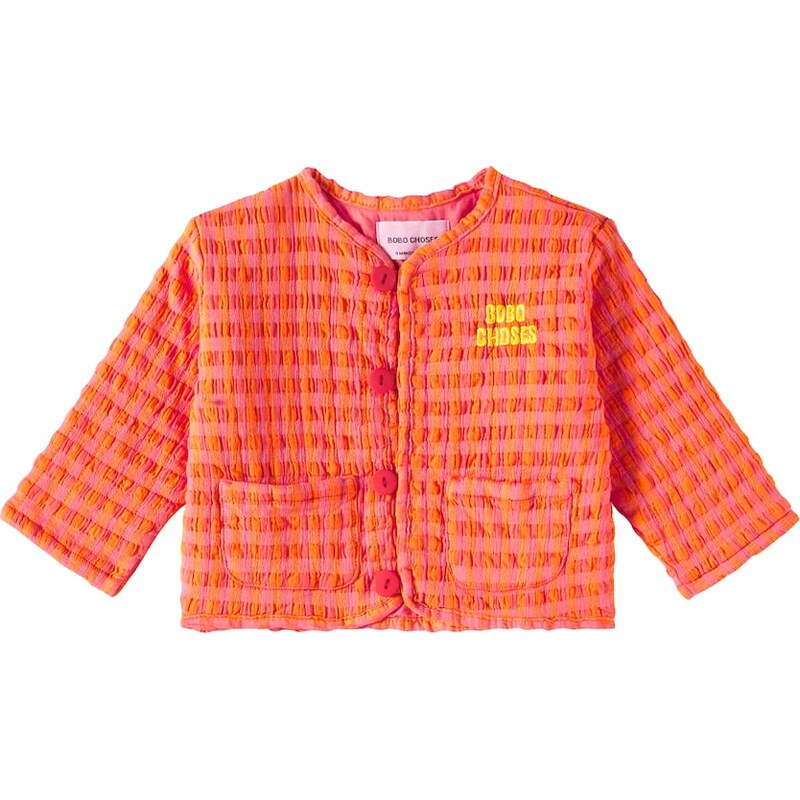 Bobo Choses Baby Vichy padded cotton-blend jacket