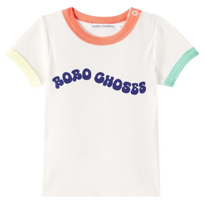 Bobo Choses Baby logo ribbed-knit cotton-blend T-shirt