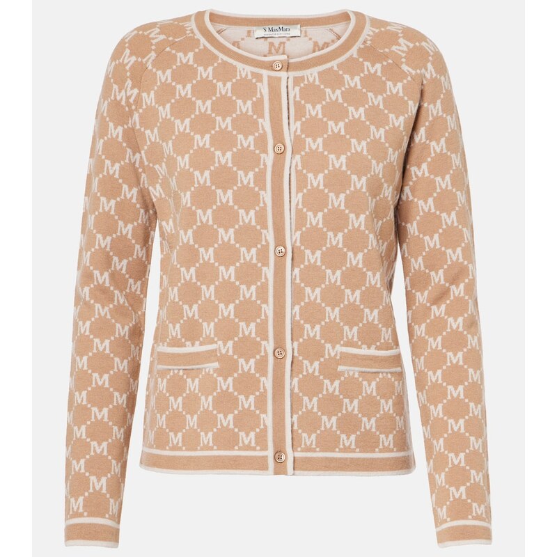 S Max Mara Tivoli intarsia wool and cashmere cardigan