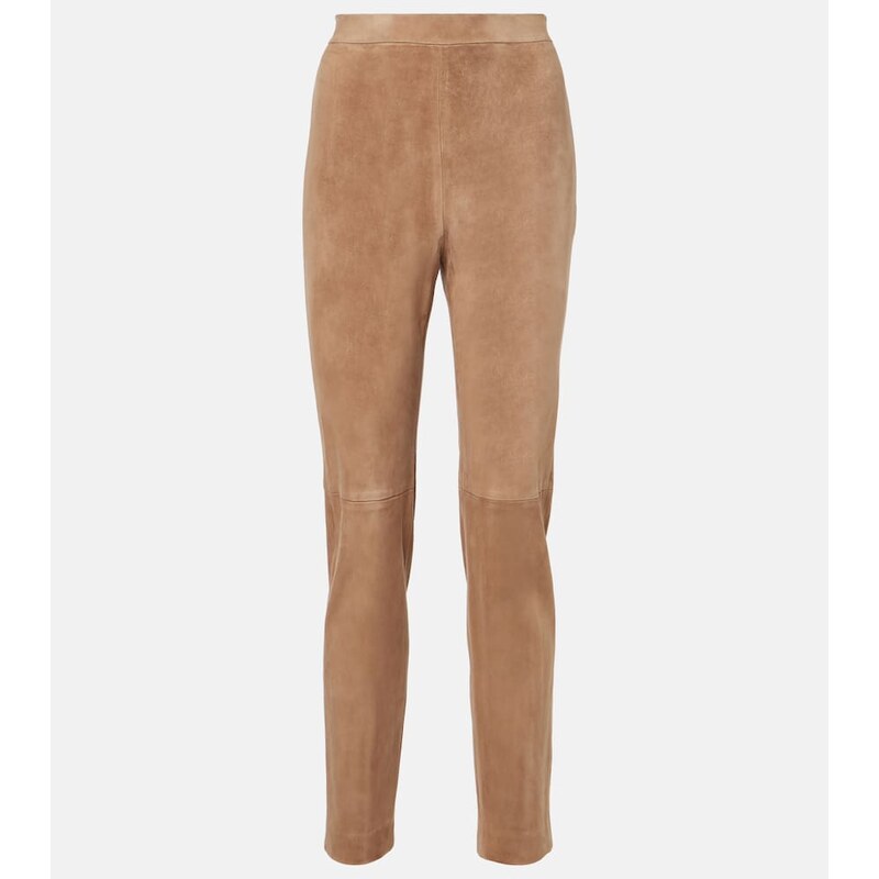 S Max Mara Amleto suede slim pants