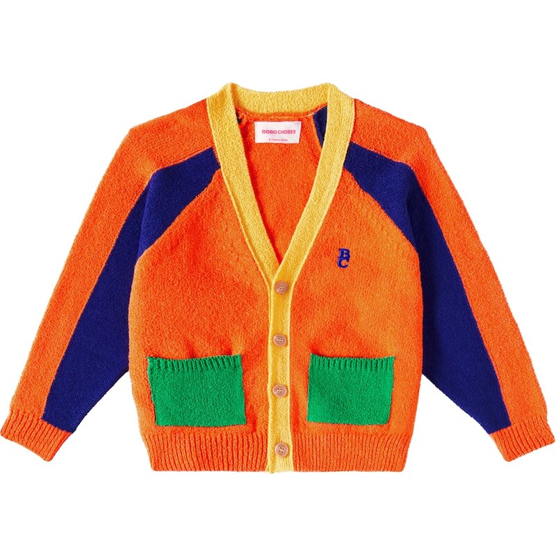 Bobo Choses Colorblocked cotton-blend cardigan
