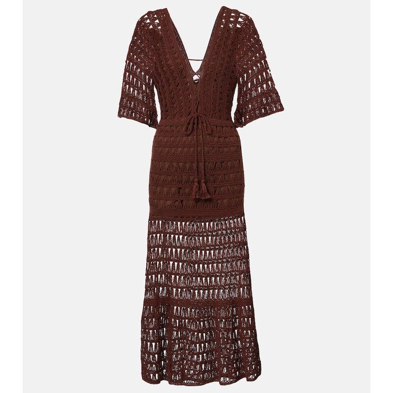 Anna Kosturova Marissa cotton crochet midi dress