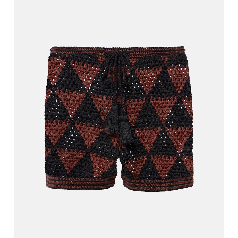 Anna Kosturova Malia crochet high-rise cotton shorts