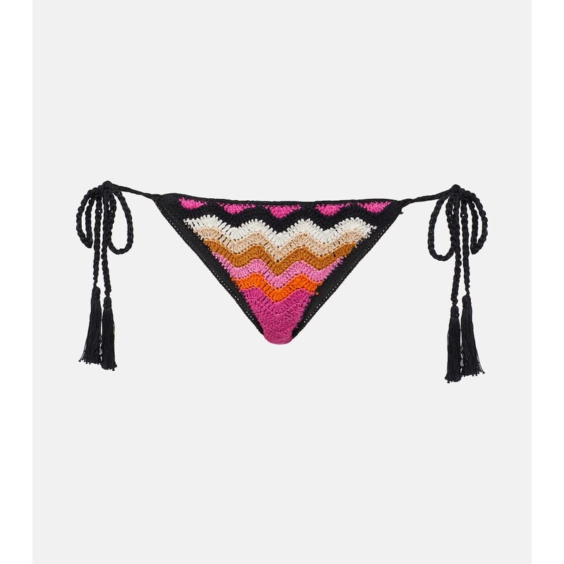 Anna Kosturova Striped cotton bikini bottoms