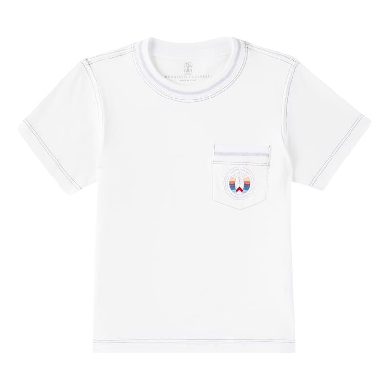 Brunello Cucinelli Kids Printed cotton jersey T-shirt