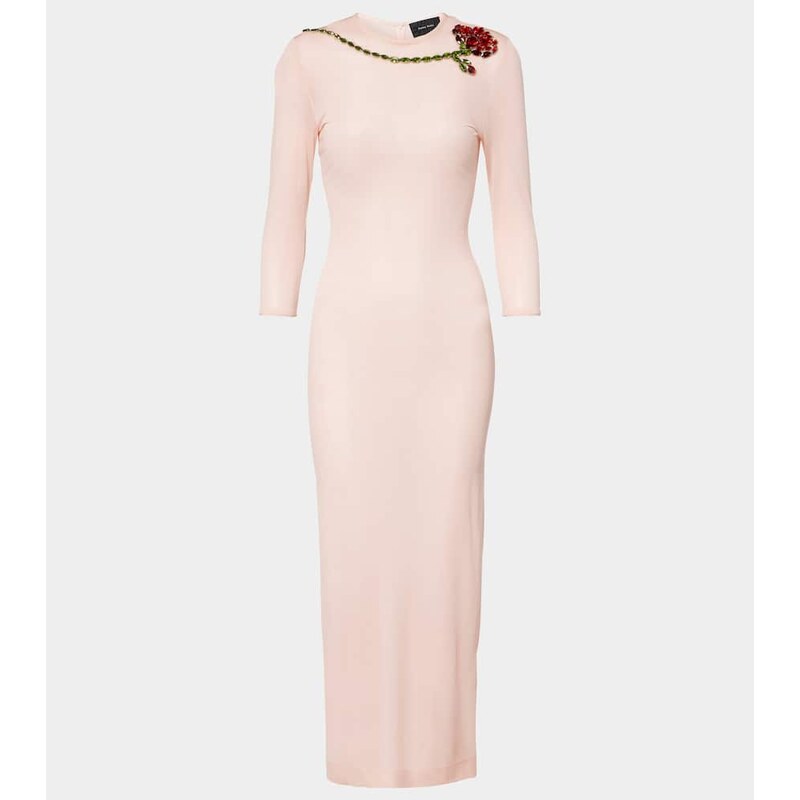 Simone Rocha Embellished mesh midi dress
