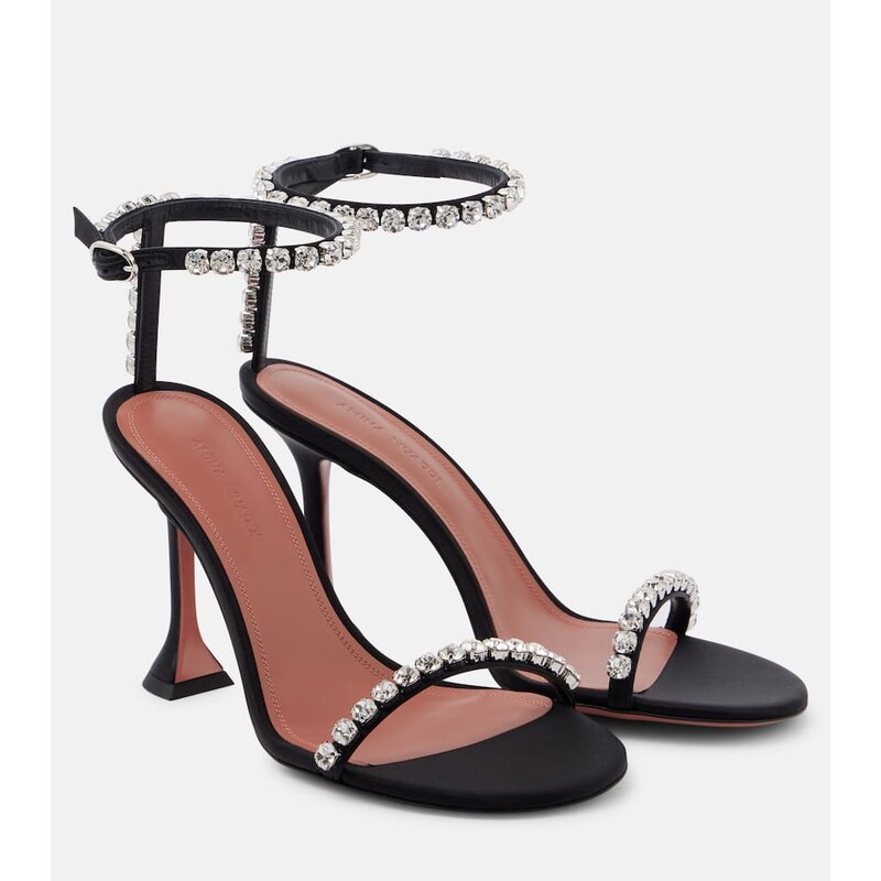 Amina Muaddi Gigi 95 embellished satin sandals