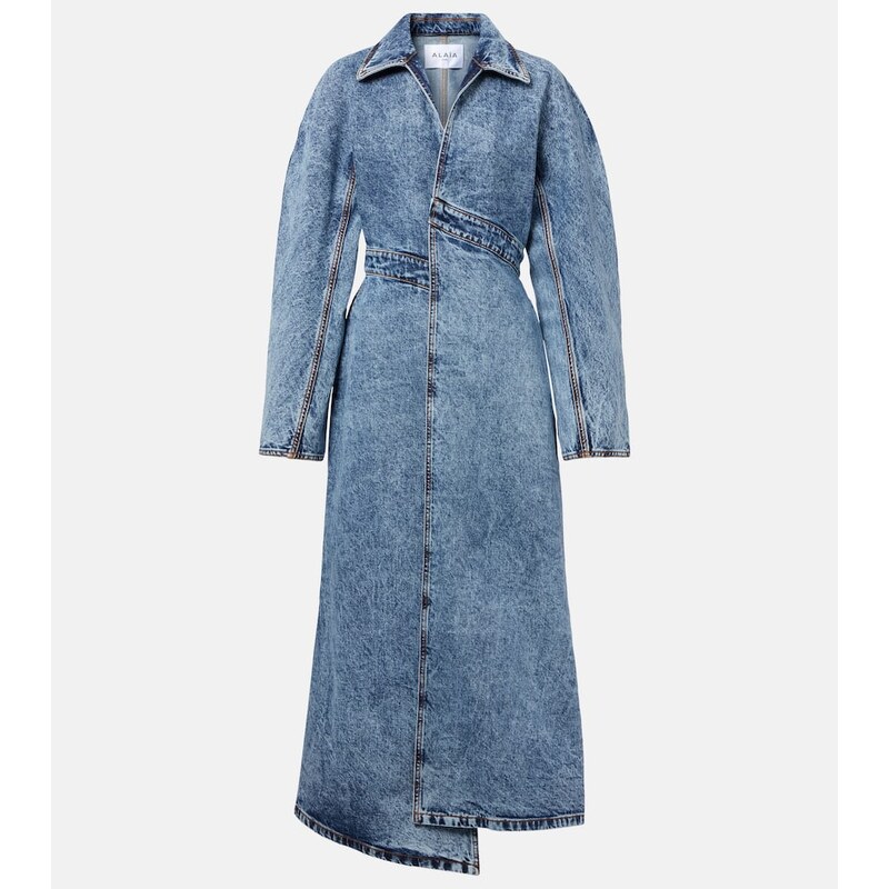 Alaïa Asymmetric denim coat