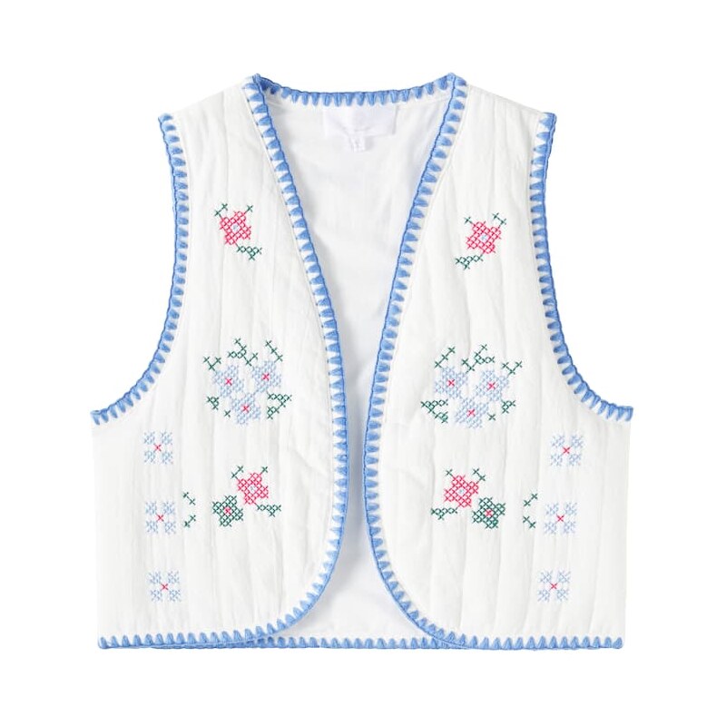 Cera Una Volta Victoria embroidered cotton vest