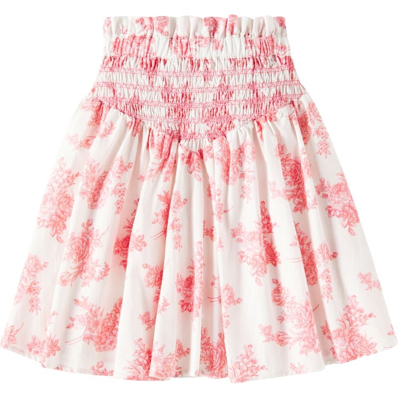 Cera Una Volta Selene toile de jouy shirred cotton skirt