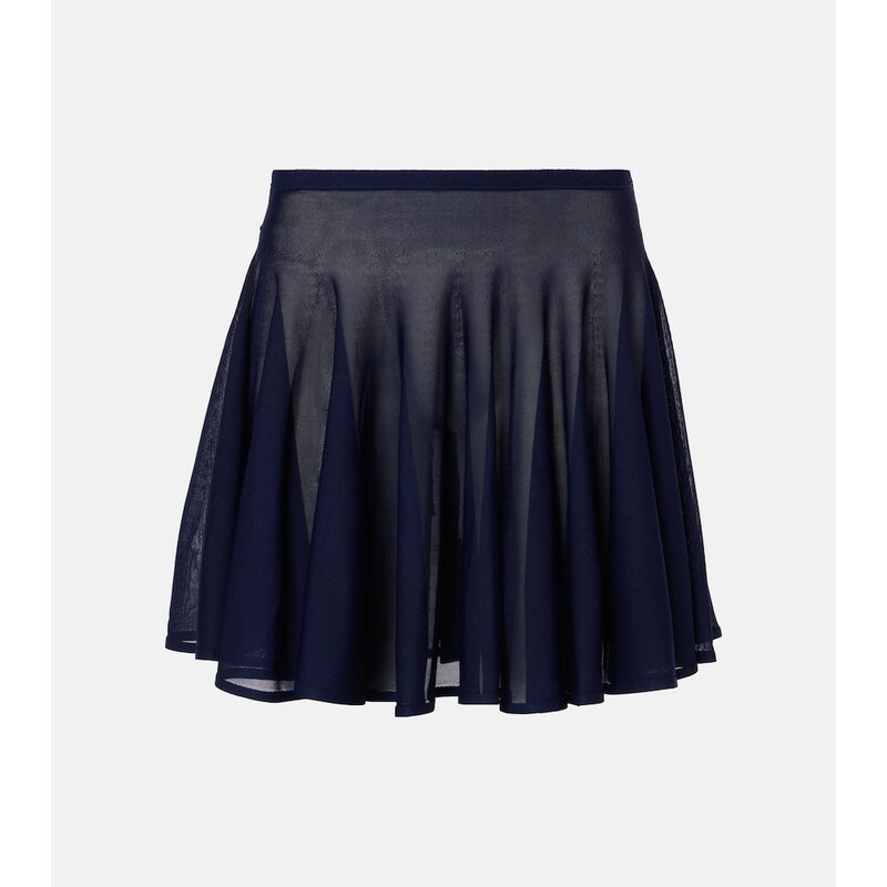 Alaïa knitted miniskirt v barvě Minuit