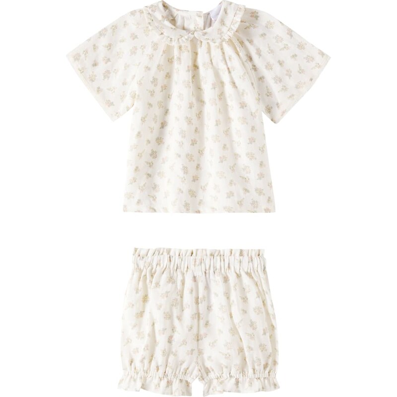 Cera Una Volta Baby Vienna ramie dress and bloomers set