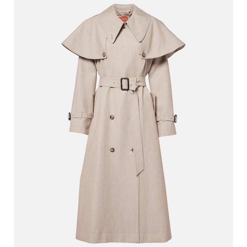 Altuzarra Billie caped virgin wool trench coat