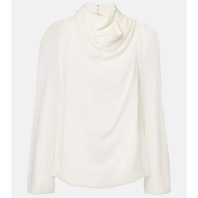 Altuzarra Cara draped high-neck silk top