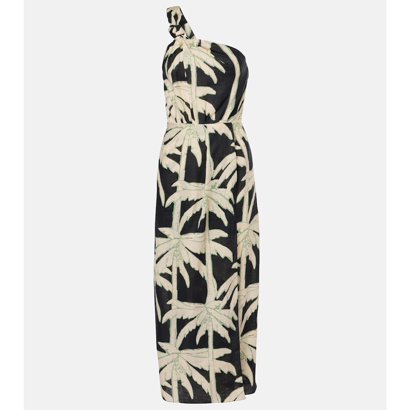 Johanna Ortiz Printed one-shoulder midi dress