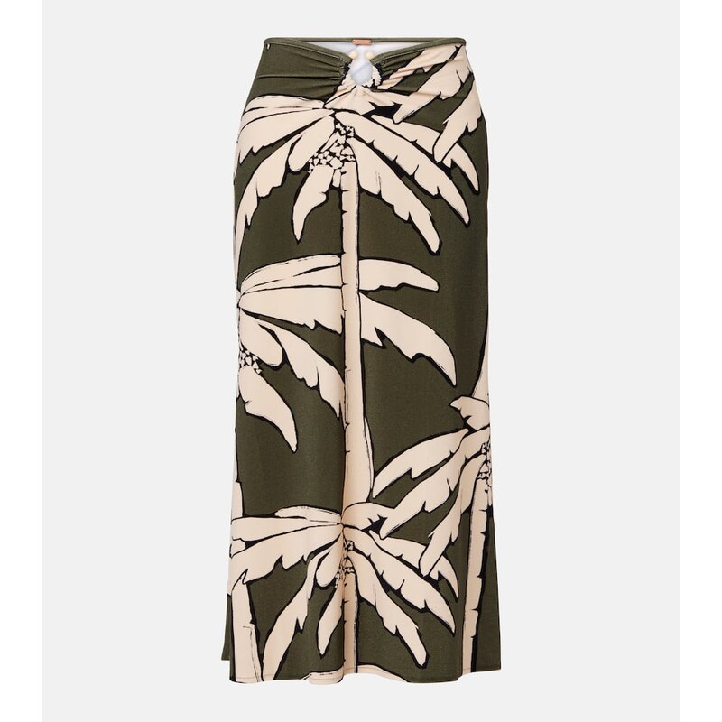 Johanna Ortiz Printed gathered terry maxi skirt