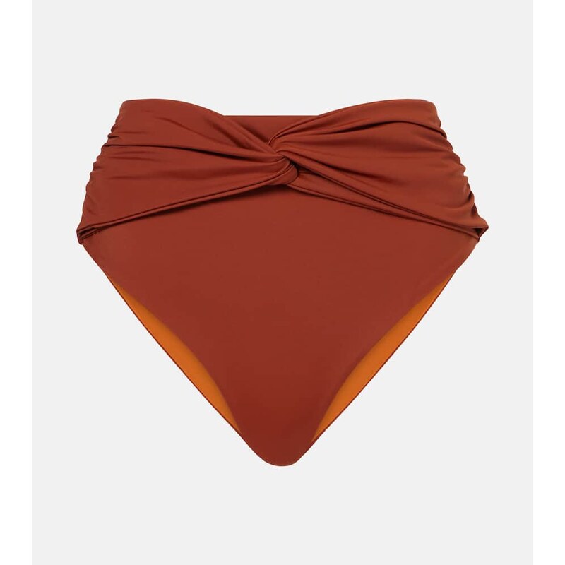 Johanna Ortiz Gathered high-rise bikini bottoms