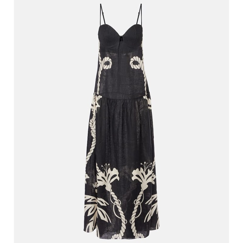 Johanna Ortiz Printed linen maxi dress