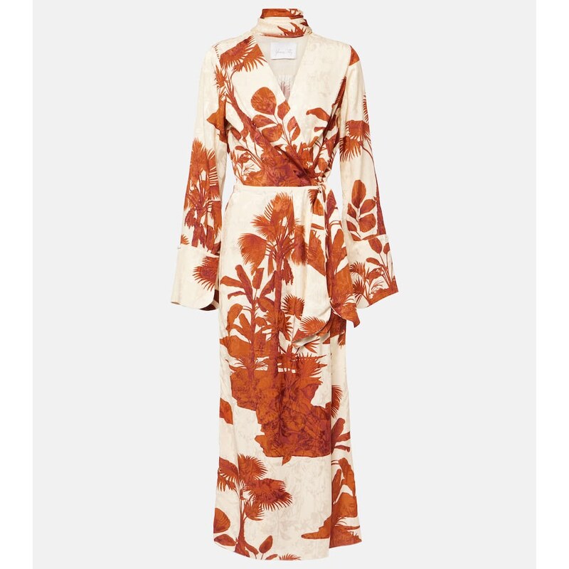 Johanna Ortiz Unmooring tie-neck printed maxi dress