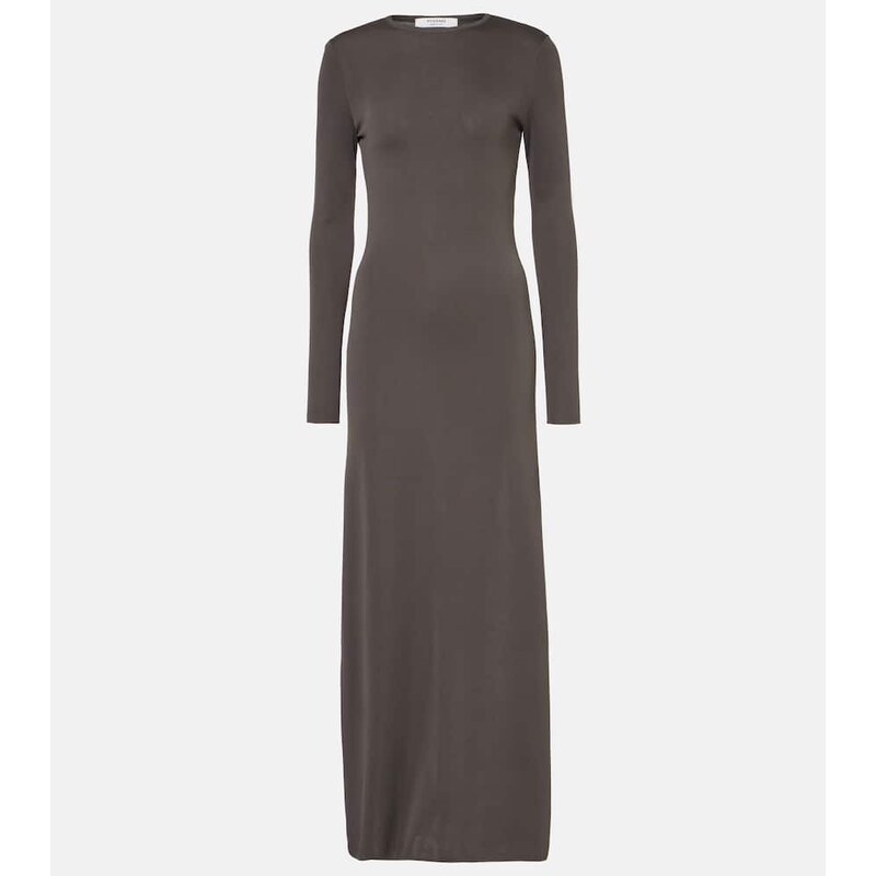 Knitované maxidresy Fforme Scudder v barvě military brown
