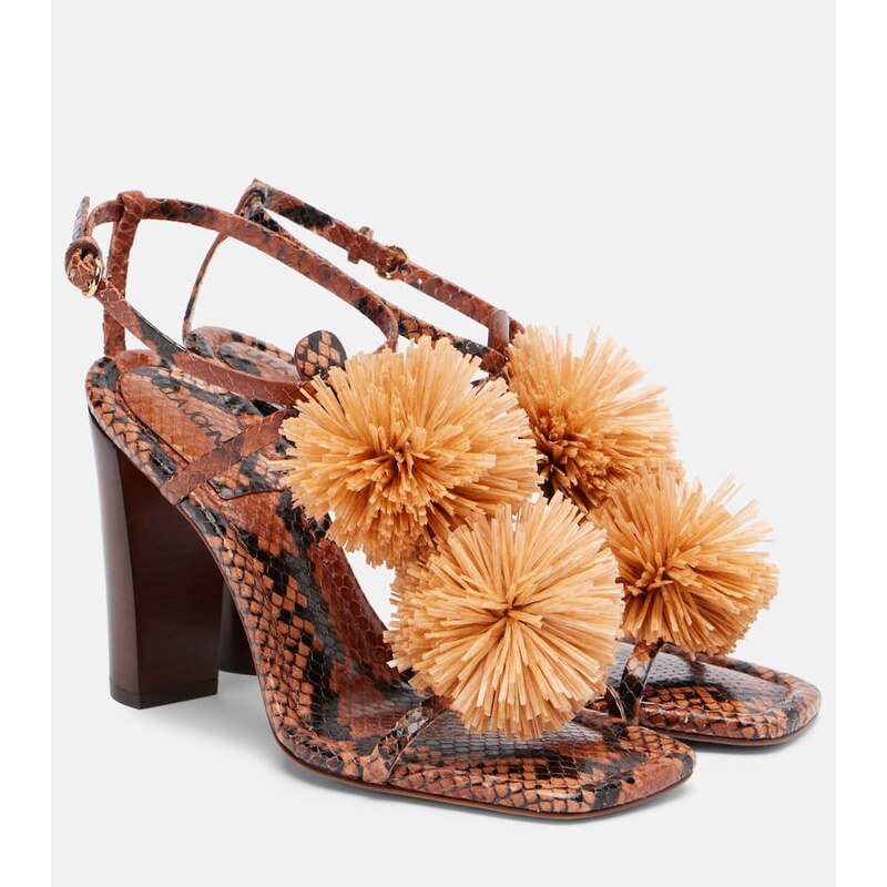 Ulla Johnson Isolde raffia-trimmed leather sandals