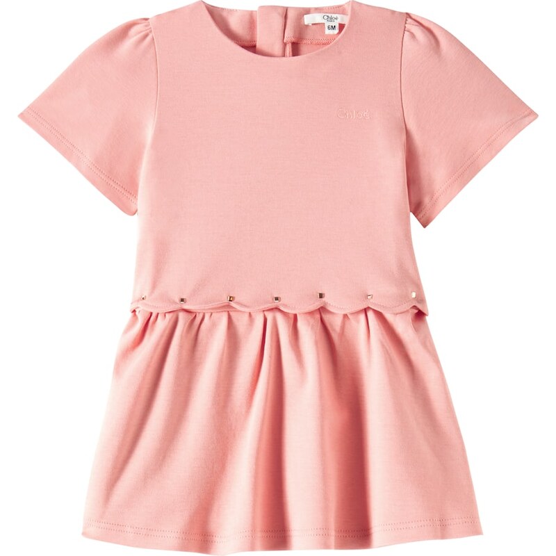 Chloé Kids Baby scalloped cotton dress