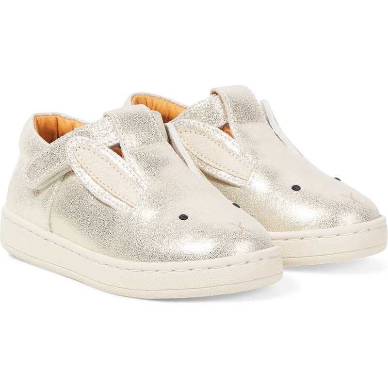 Donsje Esterre metallic leather slip-on shoes