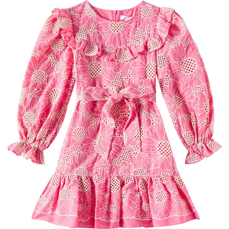 Patachou Embroidered cotton voile dress