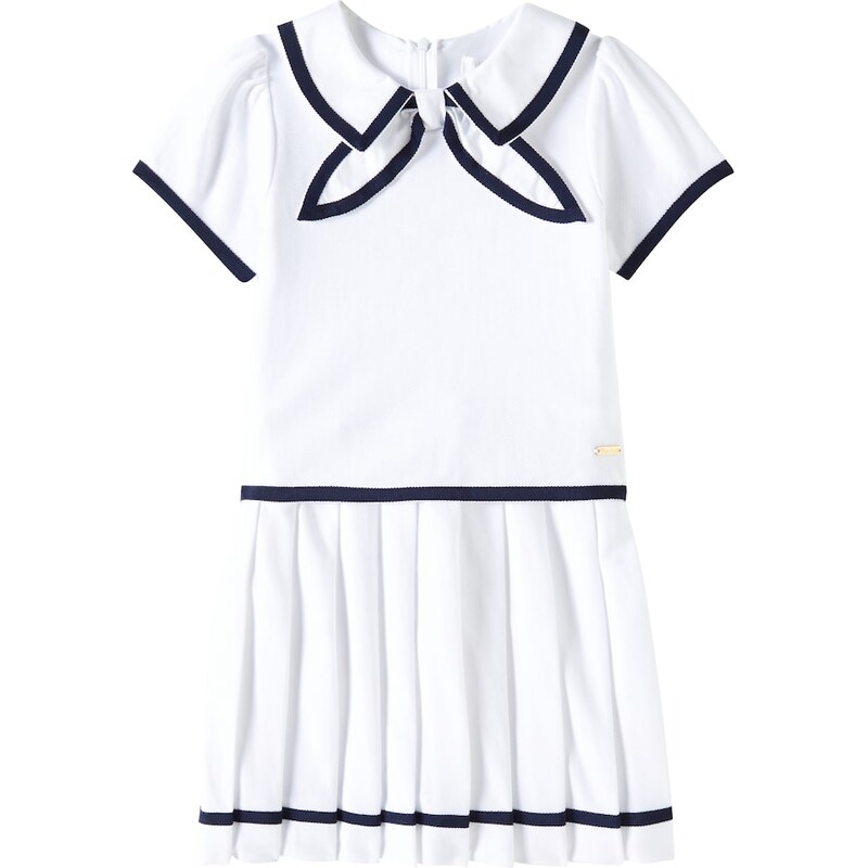 Patachou Bow-detail pleated cotton dress