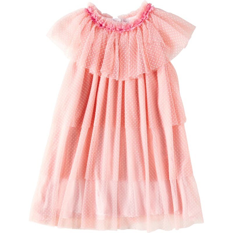 Patachou Ruffled tiered polka-dot tulle dress