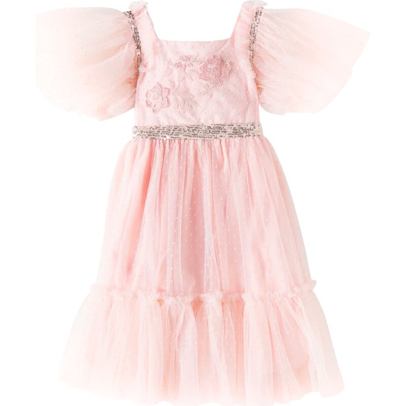 Patachou Sequined polka-dot tulle dress