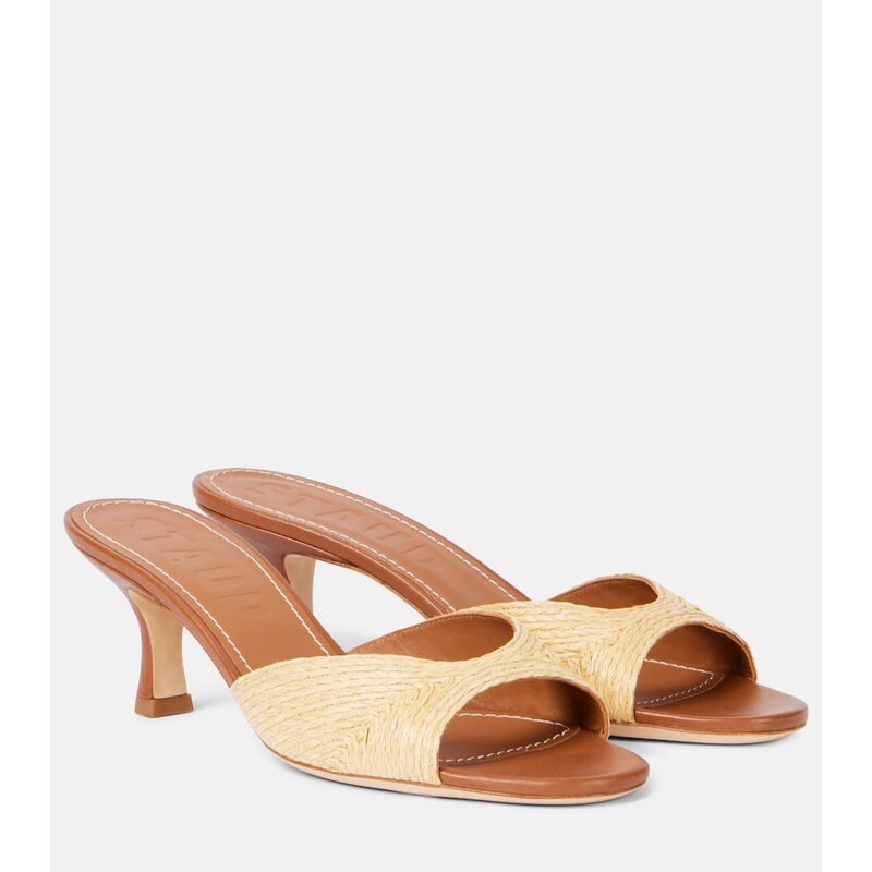 Staud Brigitte 55 leather-lined mules