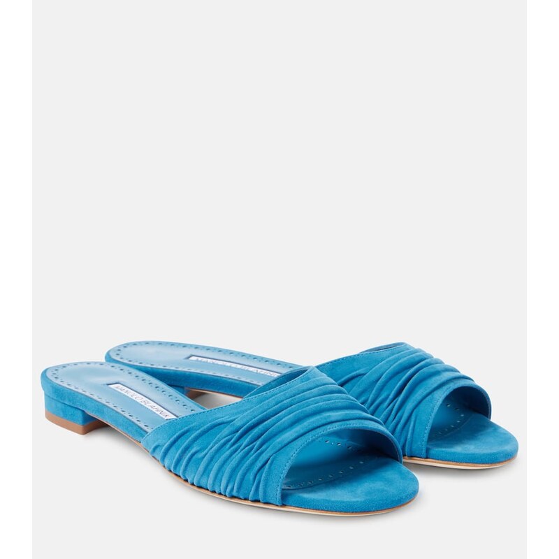 Manolo Blahnik Piruaflat 10 suede sandals