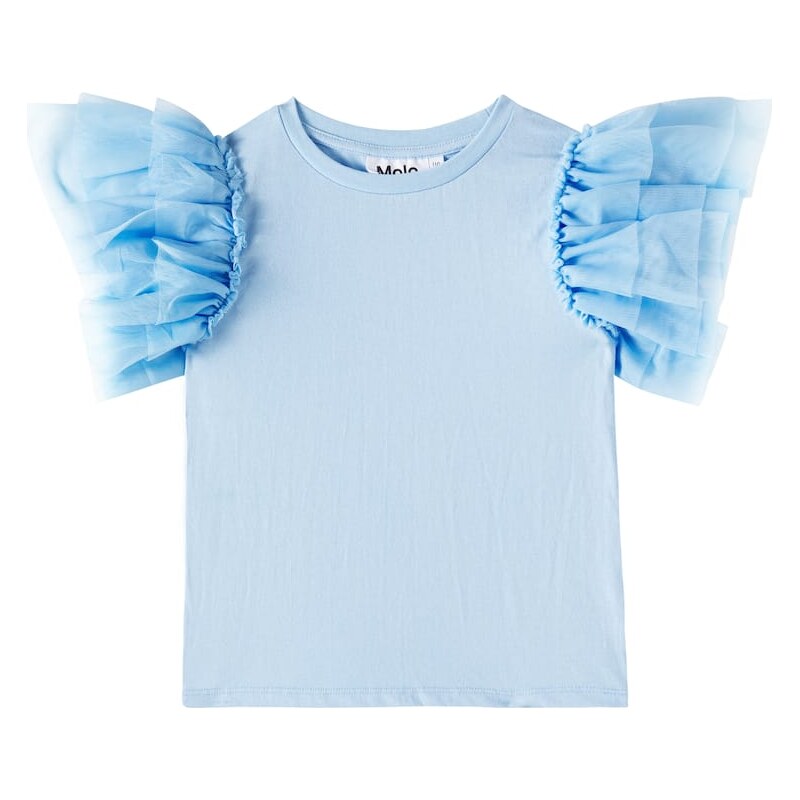 Molo Robyn ruffled tulle-trimmed cotton top