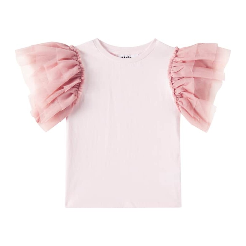 Molo Robyn ruffled tulle-trimmed cotton top