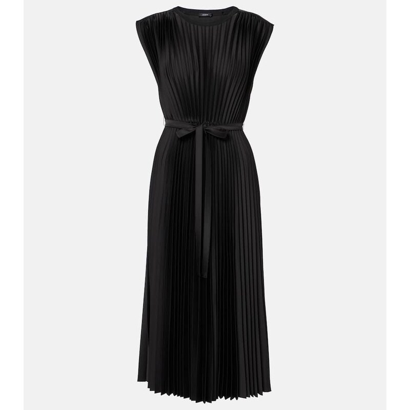 Joseph Volta belted plissÃ satin midi dress