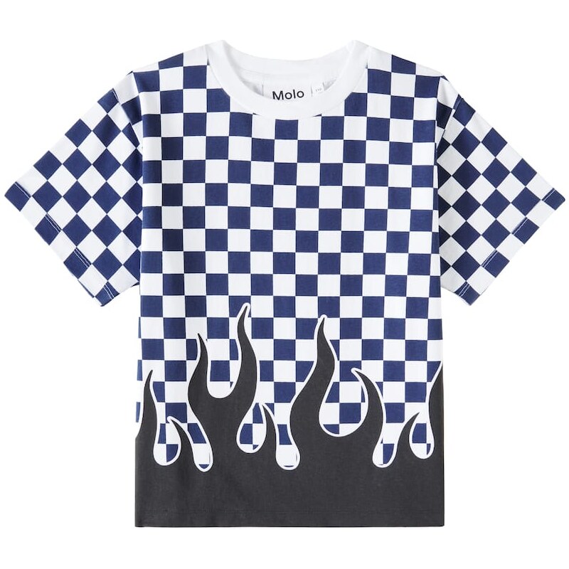 Molo Rodney checked cotton jersey T-shirt