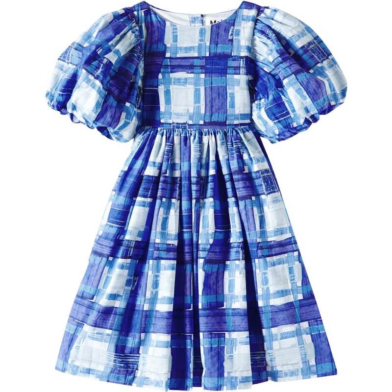 Molo Calyita checked gathered cotton dress