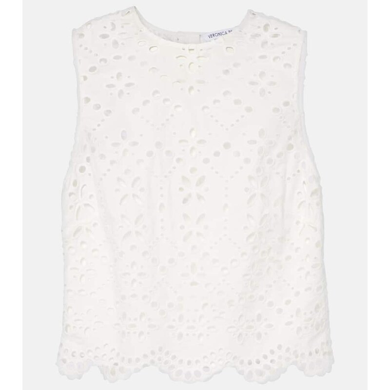 Veronica Beard Adelyn broderie anglaise cotton top