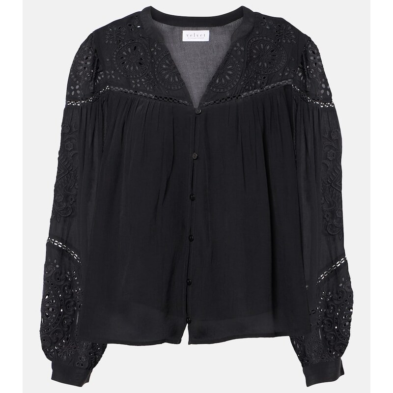 Velvet Libby open-knit blouse