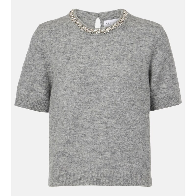 Velvet Layton embellished alpaca and wool-blend top