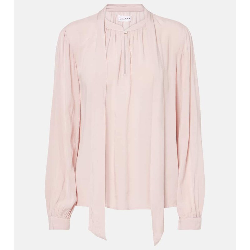 Velvet Gabrielle draped rayon challis blouse
