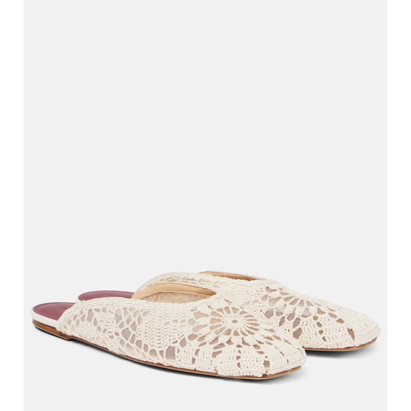 Dámské pantofle Magda Butrym Crochet mules v barvě krem